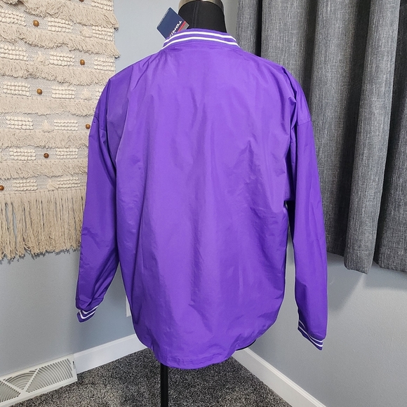 TONIX Teamwear V-Neck Nylon Windshirt Mens XL Purple Basketball Windbreaker NWT - Picture 6 of 16